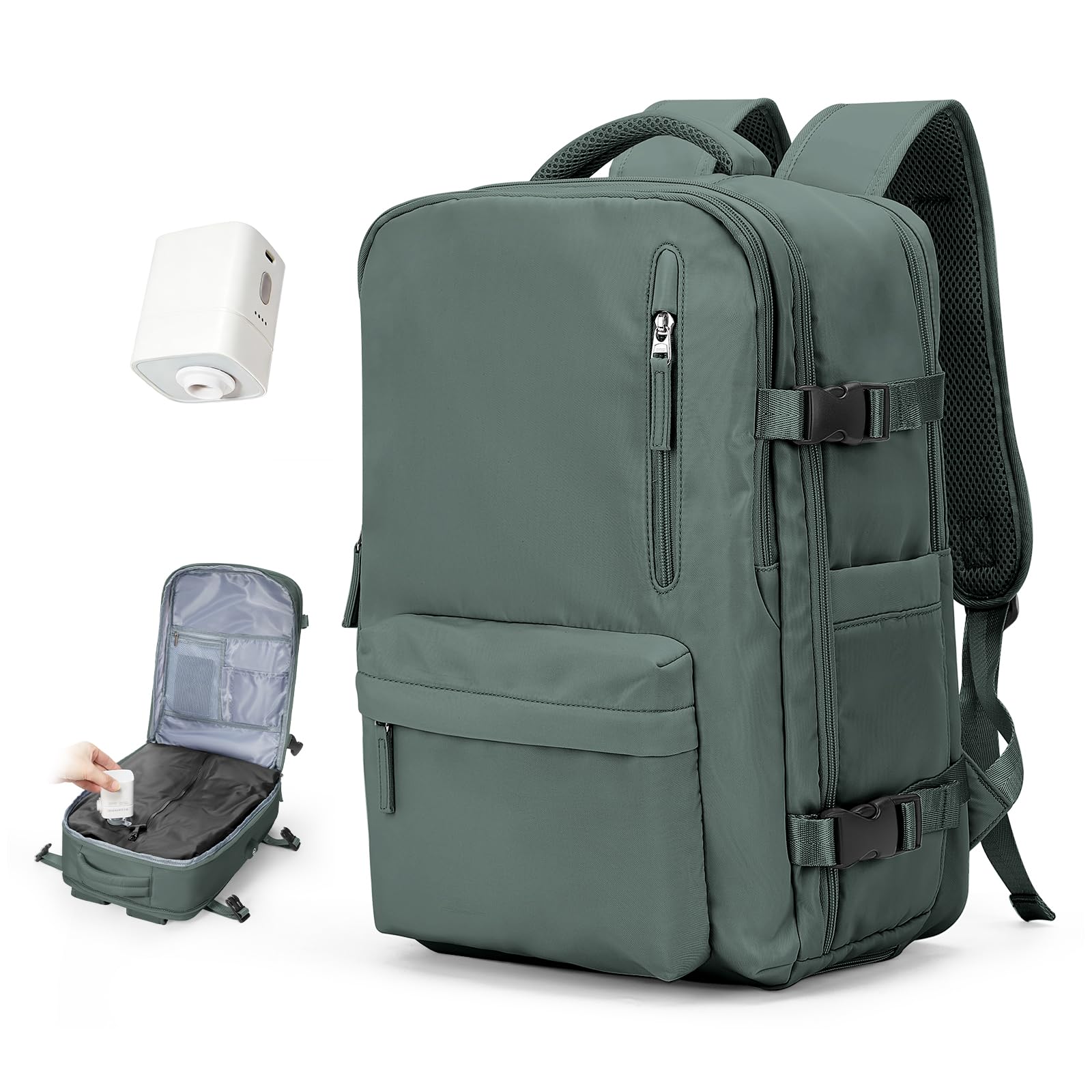 Cabin Bags for Travel, Underseat Carry on Hand Luggage Backpack for Women Airplane Approved Travel Backpack Personal Item Travel Bag 14 inch Laptop Backpack for Business Casual Work Beige — view 11