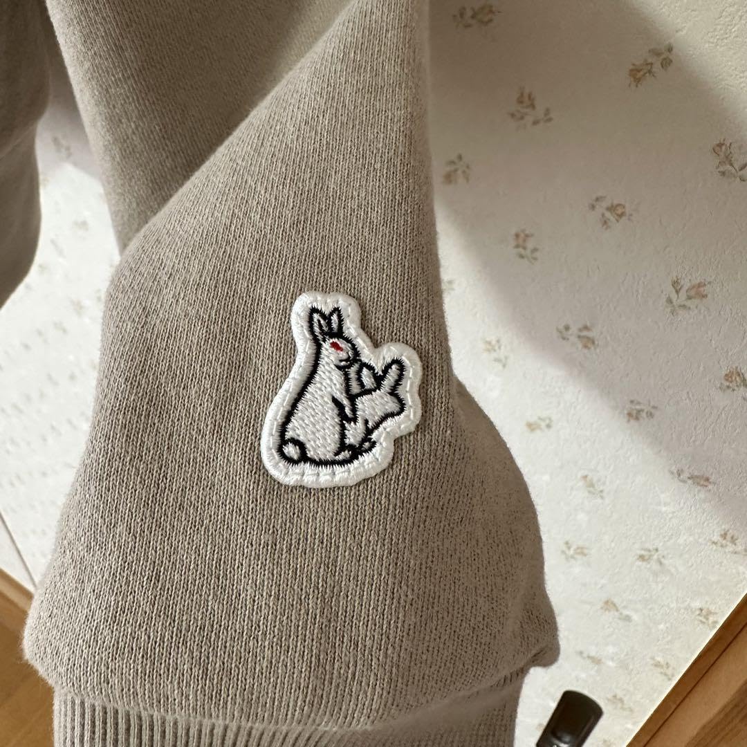FR2【L】エフアールツー パーカー 刺繍 ボックスロゴ ベージュ 裏起毛 