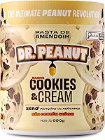 Dr. Peanut Pasta de Amendoim c/Whey Protein - Sabor Cookies & Cream, Pote 600g