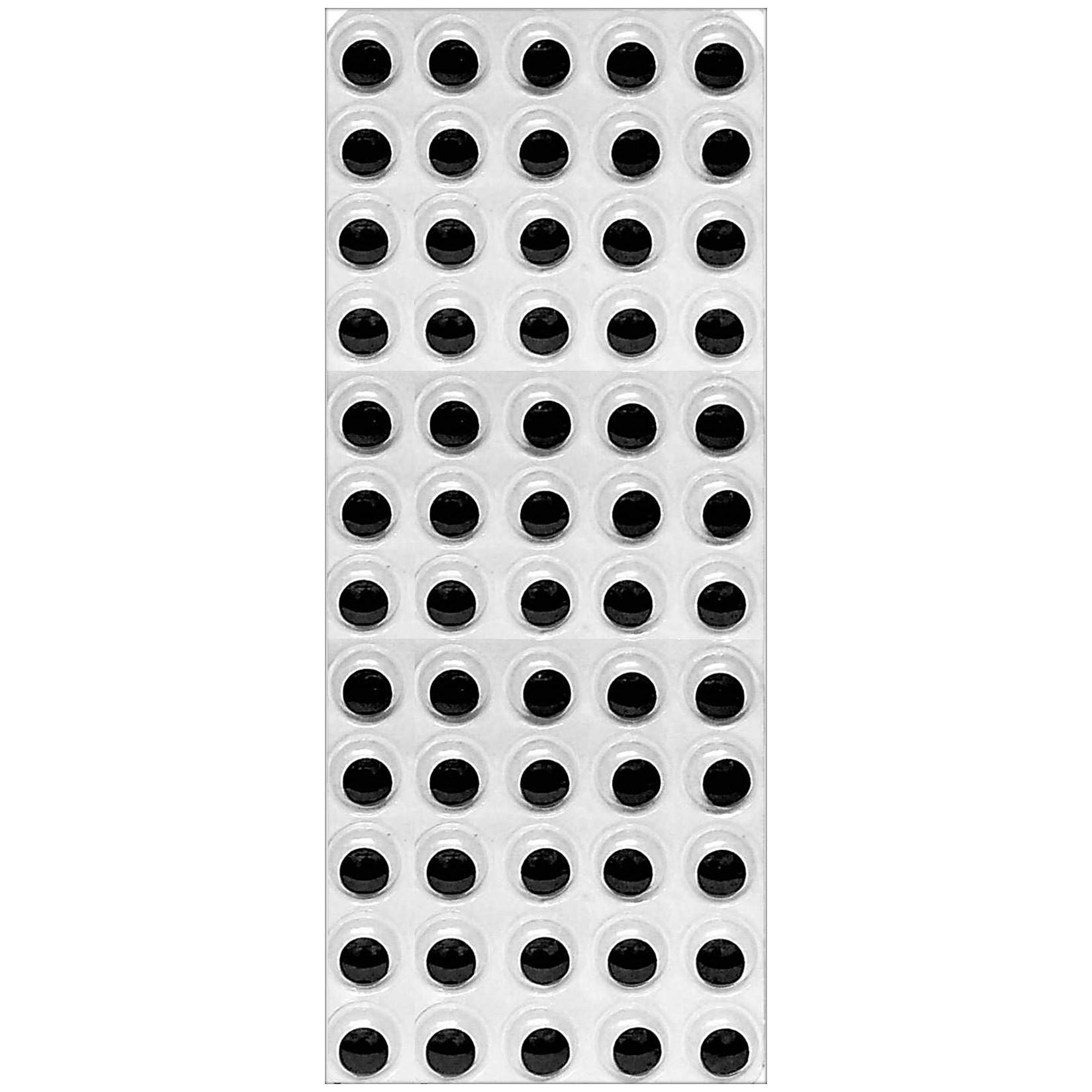 Amazing Arts And Crafts Black 15Mm Self Adhesive Wiggle Googly Sticky Eyes 60 On 1 Sheet Craft Eyes