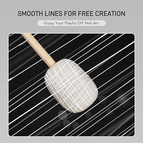 Miniatura 5 de GAOY Gel de araña para arte de uñas, esmalte de gel elástico blanco para diseño de línea de pintura, sin limpiar con luz UV