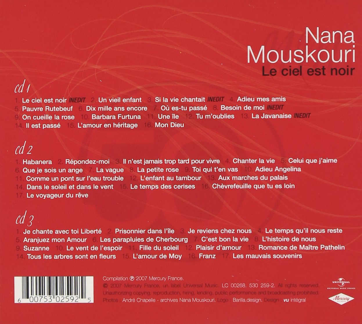 Nana Mouskouri Le Ciel Est Noir Les 50 Plus Belles Chansons