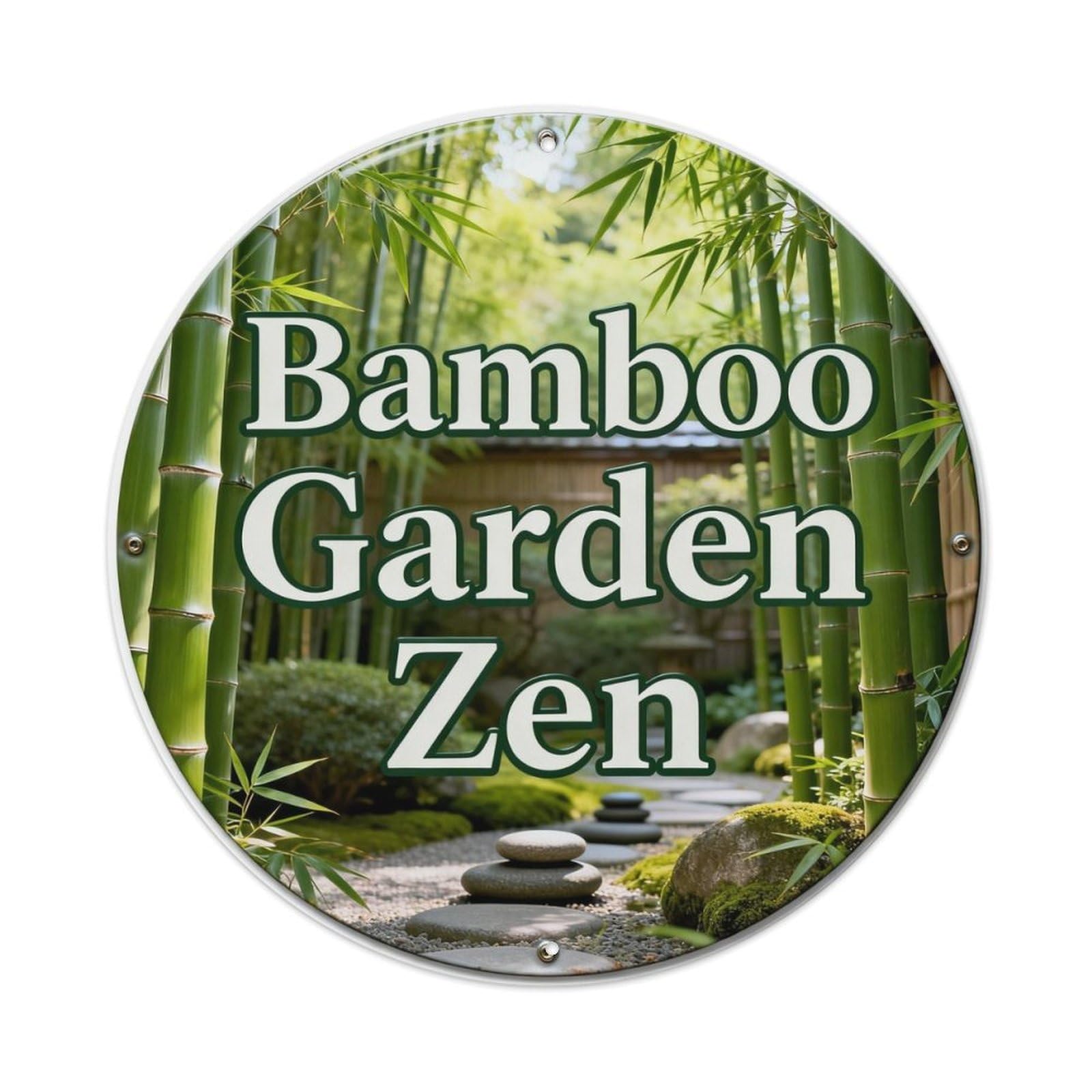 Bamboo Garden Zen Metal Tin Sign Plaque