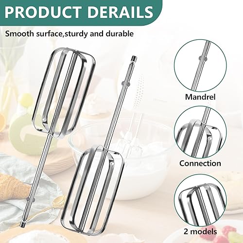 Miniatura 3 de Paquete de 4 batidores de mano, compatibles con mezclador de mano Hamilton Beach 62692 62695V 64699 62682RZ, repuesto para batidoras de playa,