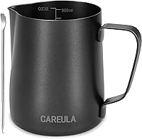 Vista 10 de Jarra para Espumar Leche, Taza Espumadora de Leche de Acero Inoxidable de 20 oz, Jarra de Vapor, Accesorios para Máquina de Café Cappuccino Espresso