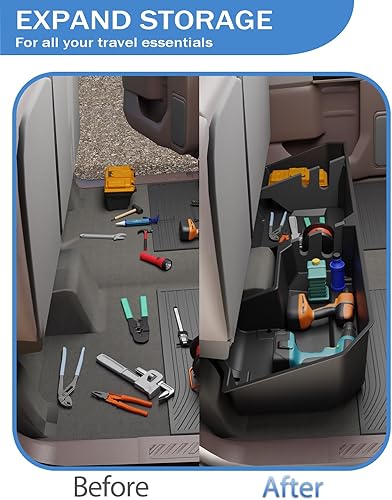 Miniatura 3 de FengYu Caja de Almacenamiento Bajo el Asiento Compatible con Chevy Chevrolet Silverado 1500/GMC Sierra 1500 2019-2026, Silverado/Sierra