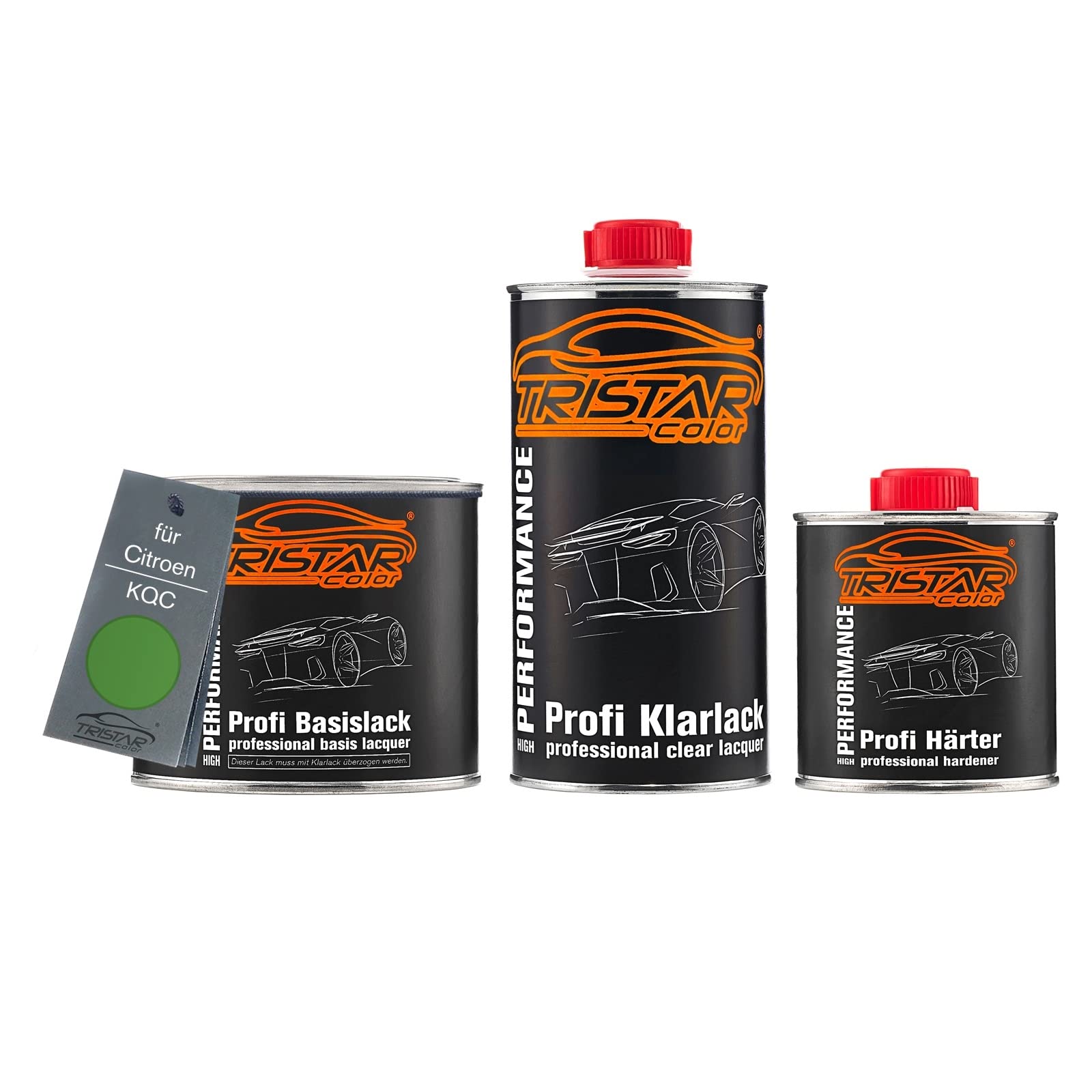 TristarColor Car Paint Set can ready-to-spray for Citroen KQC Vert Poste Irlande Base coat + 2K clear coat 1.25l
