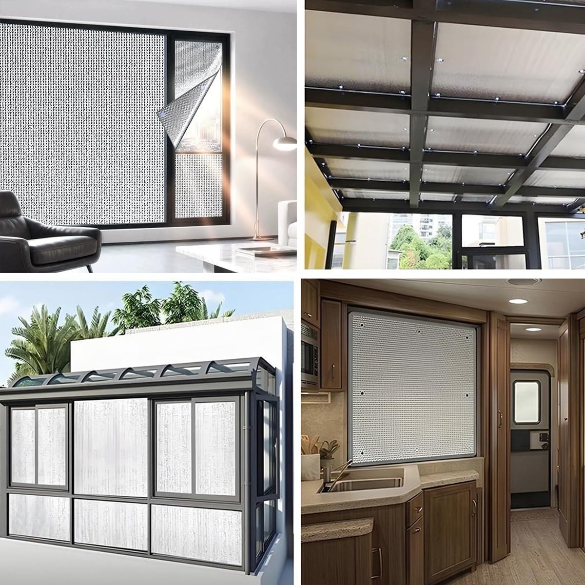 Isolamento Termico Anti-Calore In Alluminio Anti UV Con Ventosa Senza Colla | Termico Parasole Riflettente Anti UV di Alluminio per Tetti Ufficio Finestre(150x150cm)