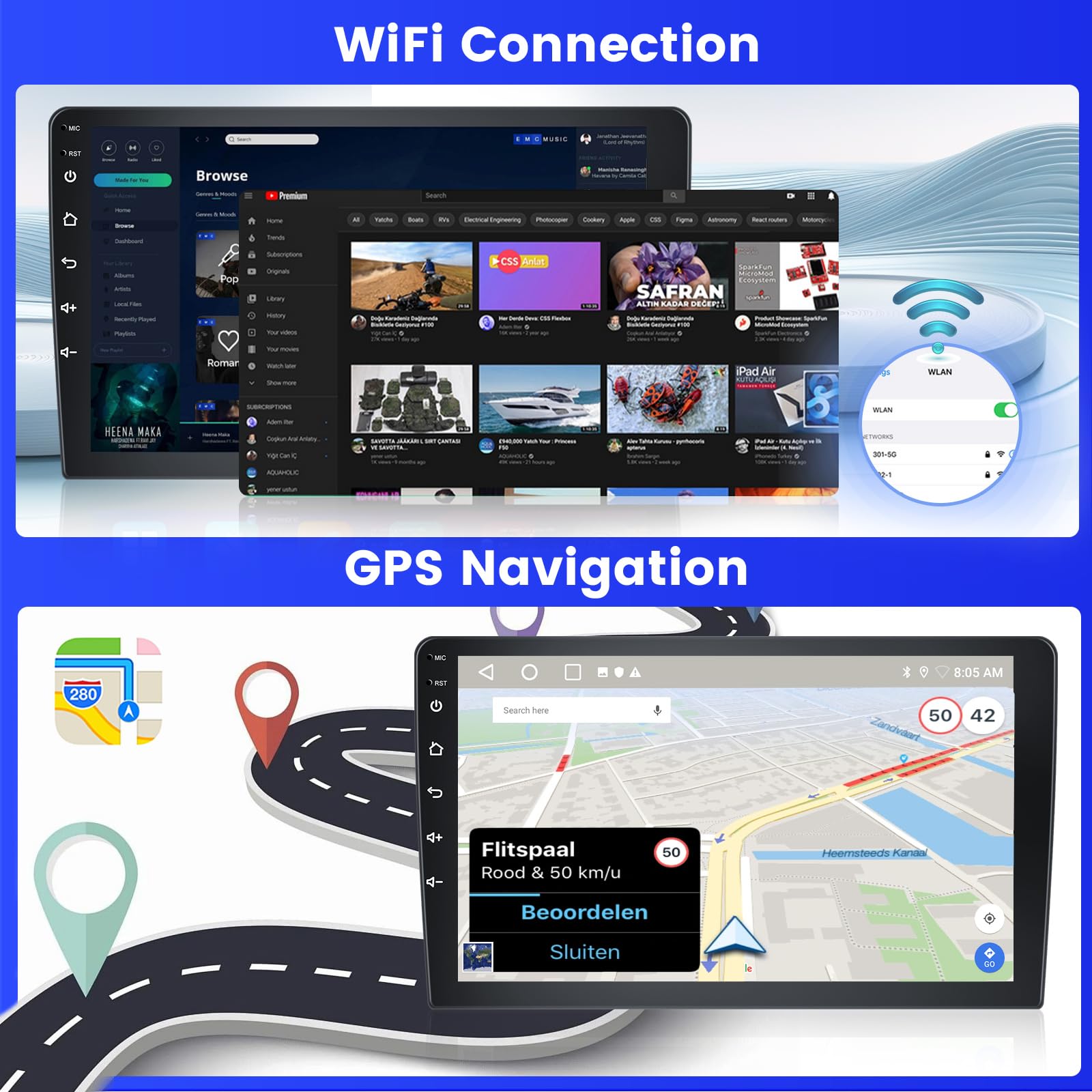 Inefala 2+64G Radio per Fiat Doblo 2015 Yeni 2015 Kasa 2015 Android 15 con Wireless CarPlay Android Auto, 9 Pollici Schermo per Auto Soporta Bluetooth WIFI 26UI GPS FM EQ SWC AHD Telecamera Posteriore