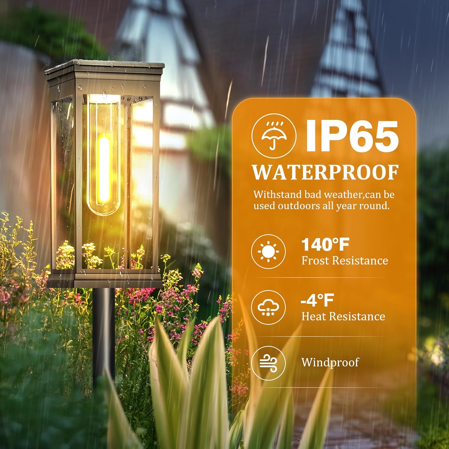 8 Pack Solar Pathway Lights Outdoor, IP65 Waterproof Solar Lights Outdoor ,Auto On/Off Walkway Landscape Lighting, Warm White LED for Garden, Yard, Driveway, Patio Landscape Decor - Image 5