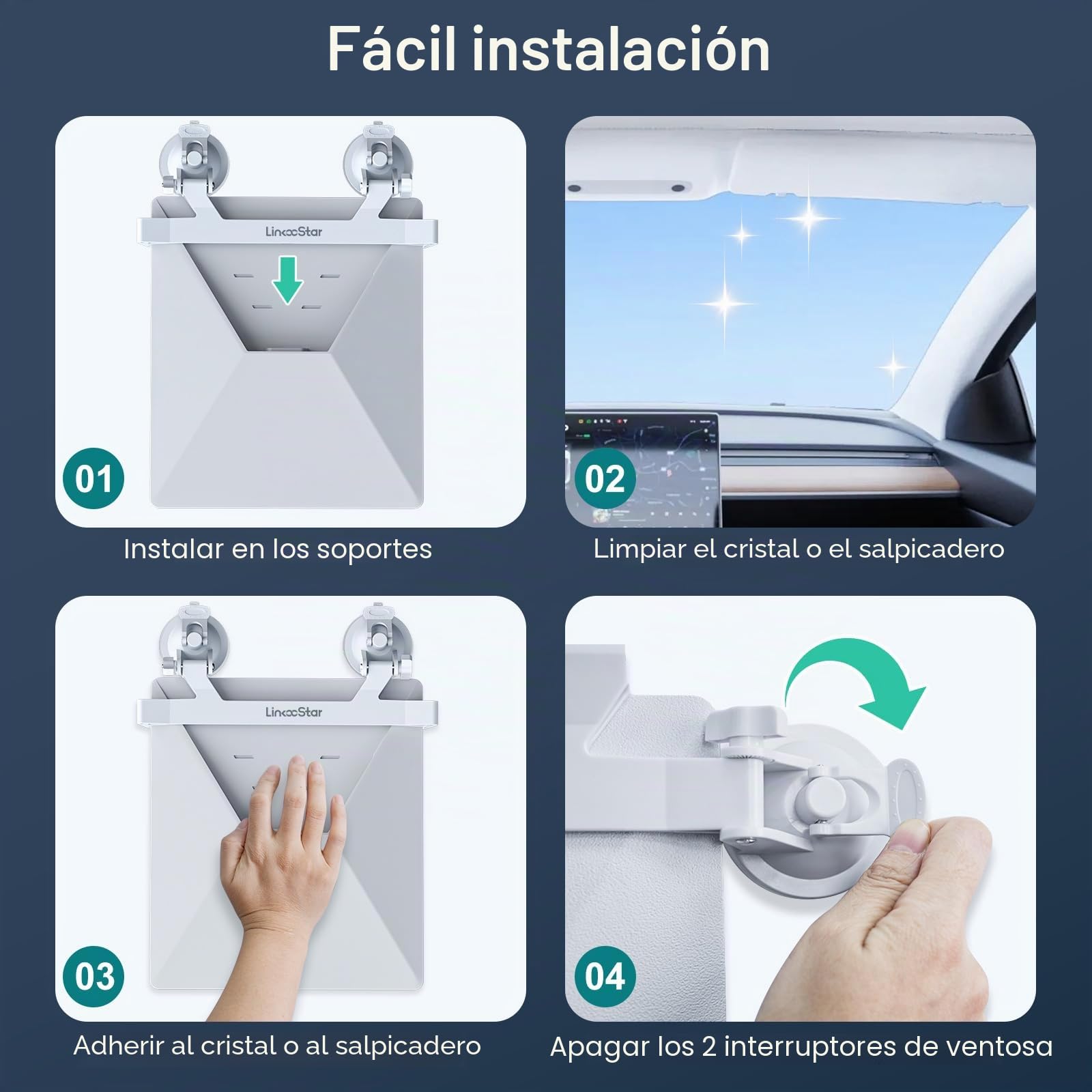 Linkoostar Starlink - Mini soporte para salpicadero de coche, 2 unidades, con ventosa Starlink para salpicadero y parabrisas, adecuado para la mayoría de vehículos y proporciona una señal