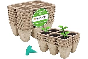 12-Pack GROWNEER 72-Cell Peat Pots Seed Starter Germination Trays