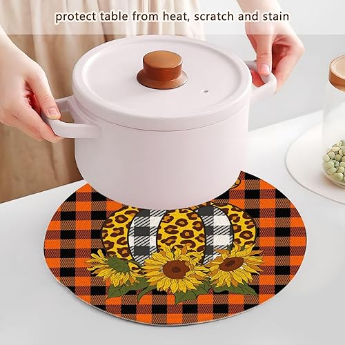 Miniatura 5 de 3 Pcs Extra Large Trivet for Hot Pots and Pans 15in Cotton Thread Weave Absorb Water Potholders for Crock Pot Kitchen Aid Orange and Black Buffalo