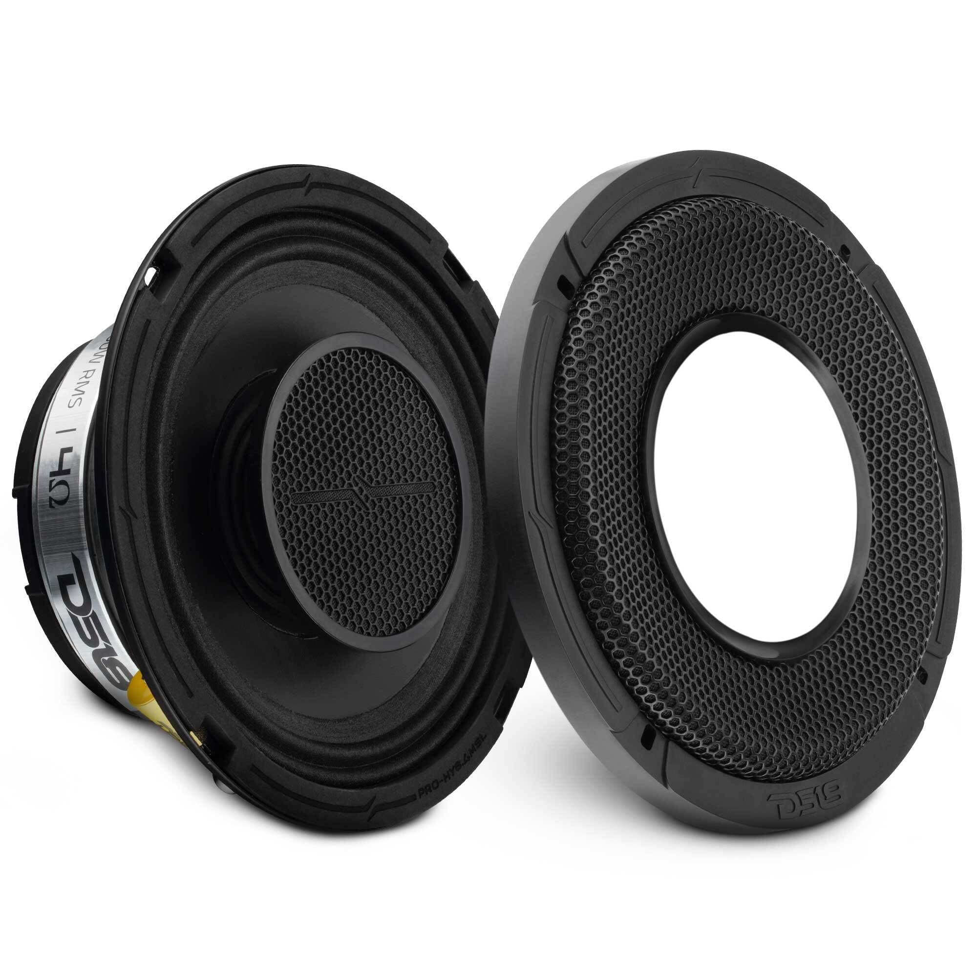 DS18 PRO-HY6.4MSL 6.5" Shallow Hybrid Mid-Range Car Audio Loudspeaker with Built-in Driver and Grill Included 300W Max 150W RMS 4 Ohms (1 Speaker)