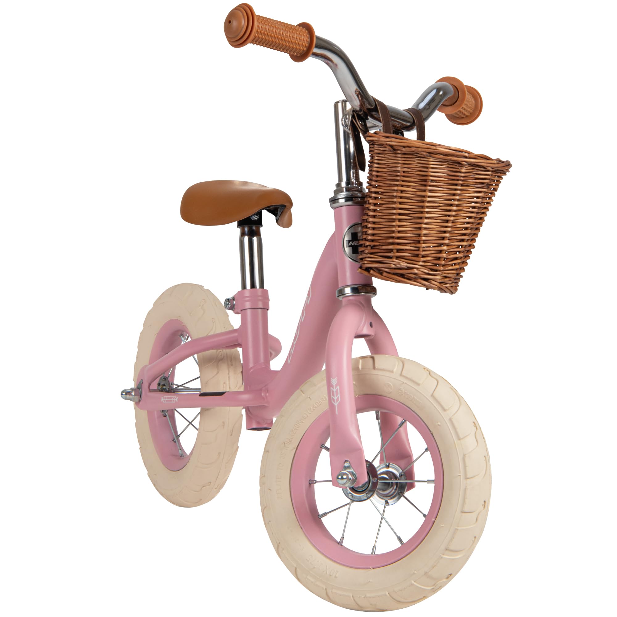 Huffy Retro dziecięcy rower biegowy w stylu vintage, koła 10", regulowane siedzisko i kierownica, kosz dla dzieci od 2 lat, różowy