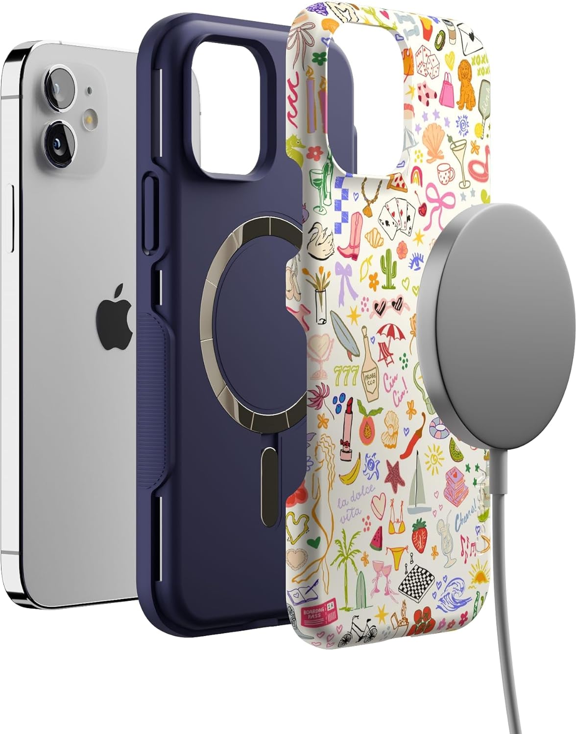 Casely iPhone 12/12 Pro Case | All The Fun Things | Fun on Weekdays | Bold Protective Design | Compatible with MagSafe