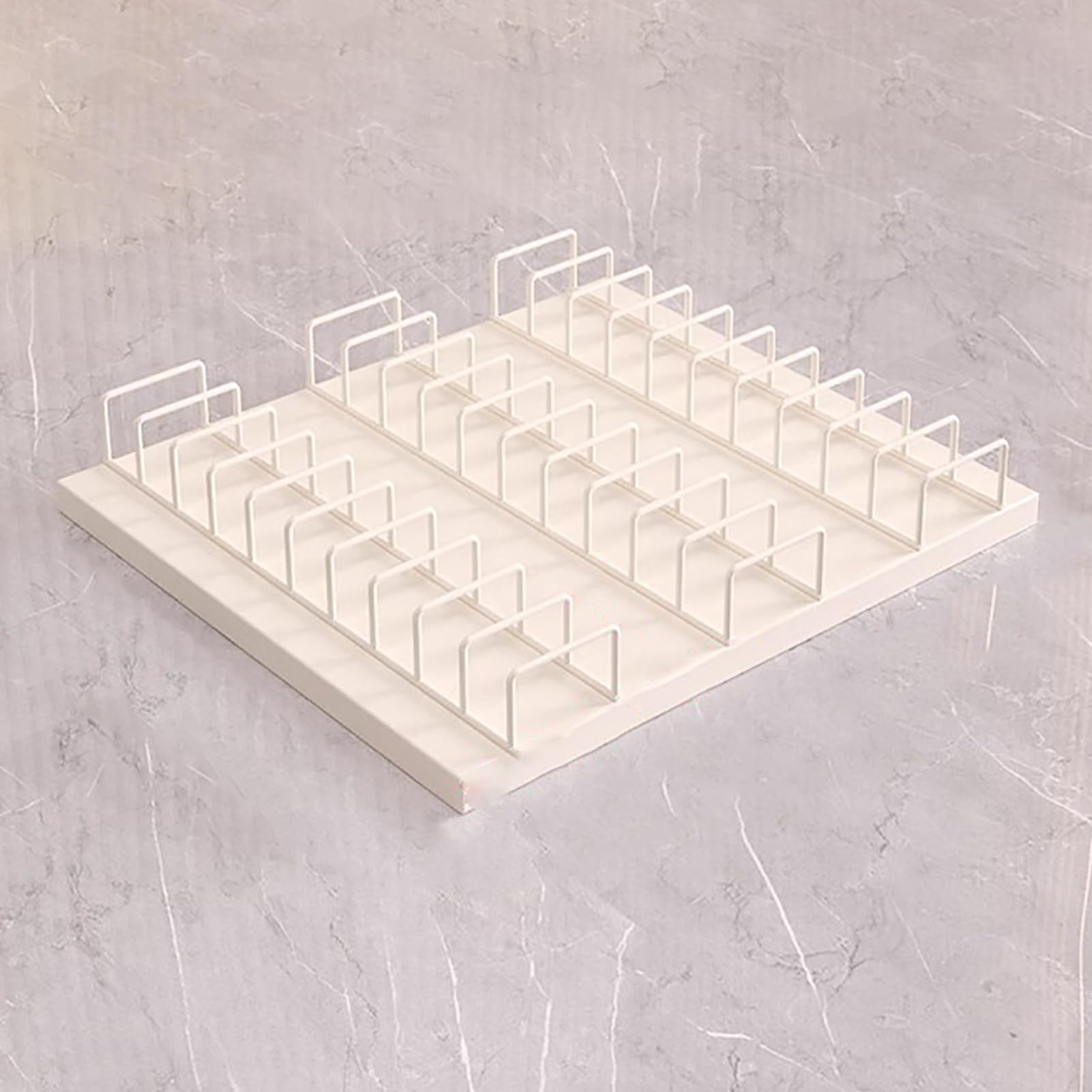 YNBSHGAA Metal Porcelain Tile Sample Rack - Desktop Display for Space-Saving in Retail and Warehouse,Milky White-L