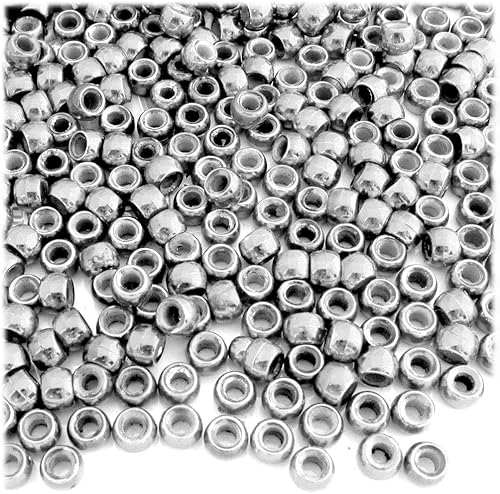 Miniatura 2 de The Crafts Outlet 100 cuentas redondas de plástico opaco poni 0.354x0.236 in cuentas de oro