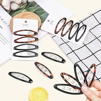Amazon.com : 16 Pieces Oval Shaped Snap Hair Clip Epoxy Metal Snap