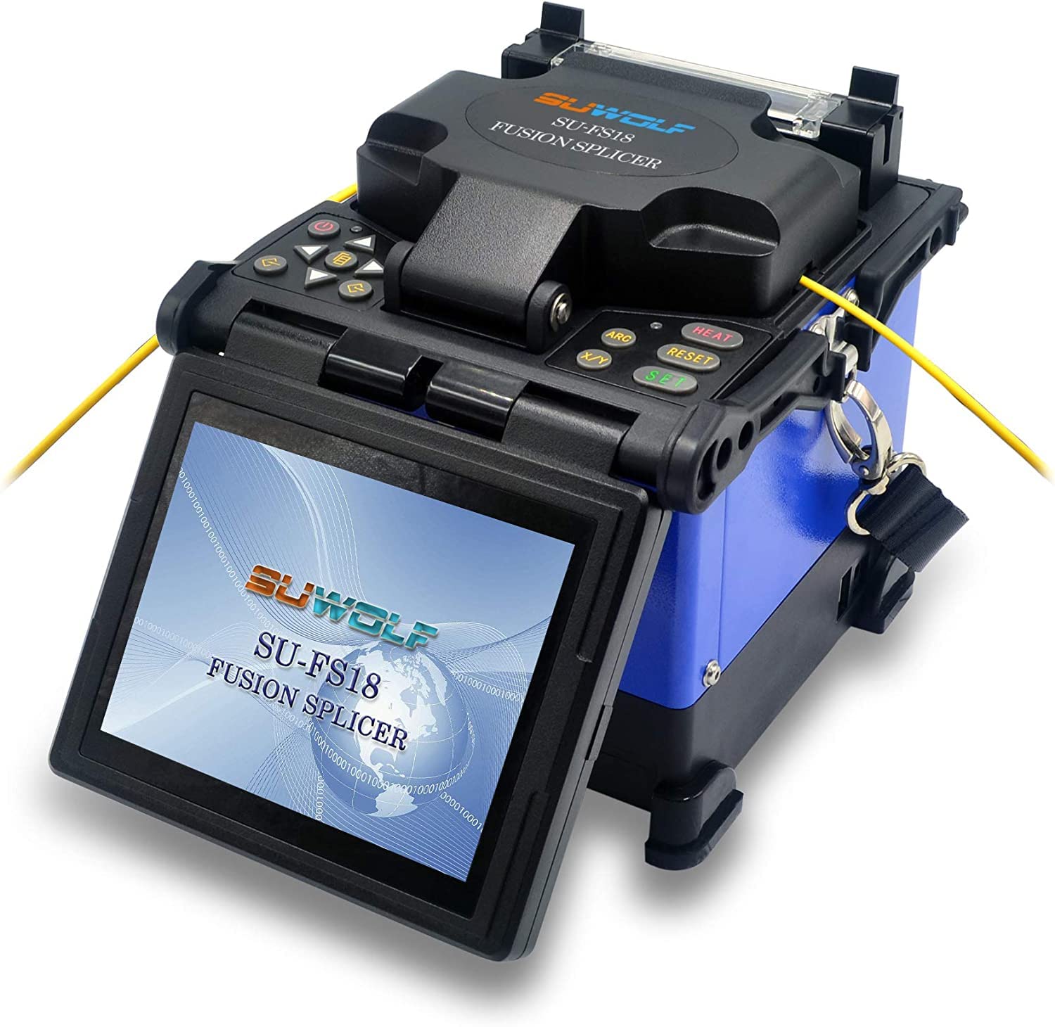 5" LCD de alta precisión Soldador Fibra óptica/Fibra Opitcal Fusion Splicer para fibras SM, MM, NZ-DS y EDF con fibra óptica (SU-FS18-5)