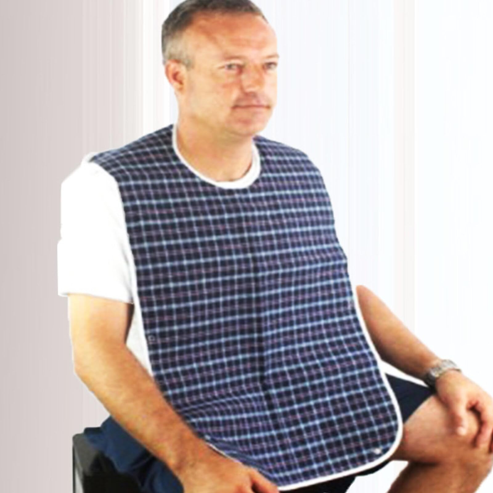 Yolispa 3 szt. Wodoodporne śliniaki dla dorosłych do jedzenia Ochraniacz na odzież z łapaczem okruszków dla osób starszych, niepełnosprawnych obłożnie/385