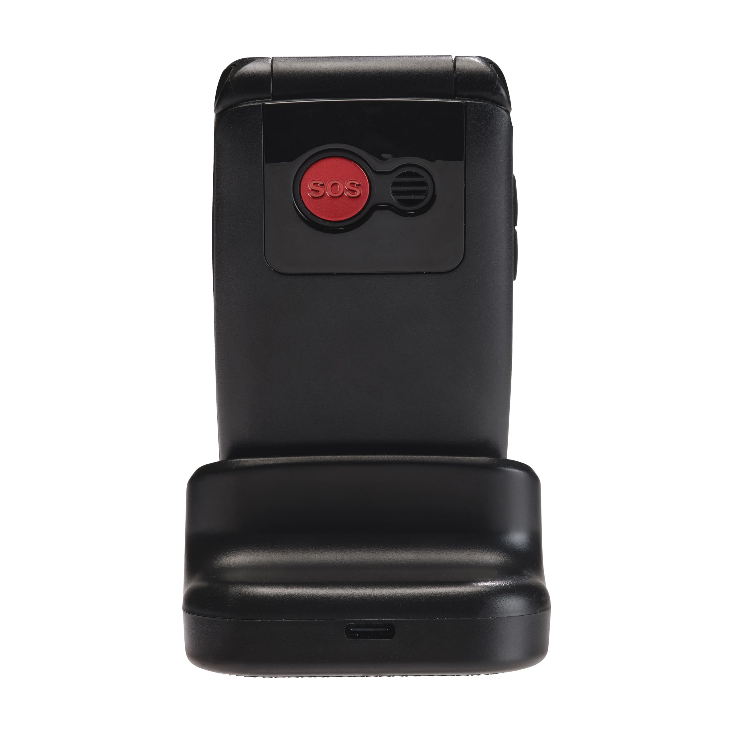 Denver BAS-24800L - Teléfono móvil para personas mayores 4G con estación de carga y botón de emergencia SOS, teclas grandes, sin contrato, volta, Bluetooth, radio FM, linterna, IP54, pantalla a color