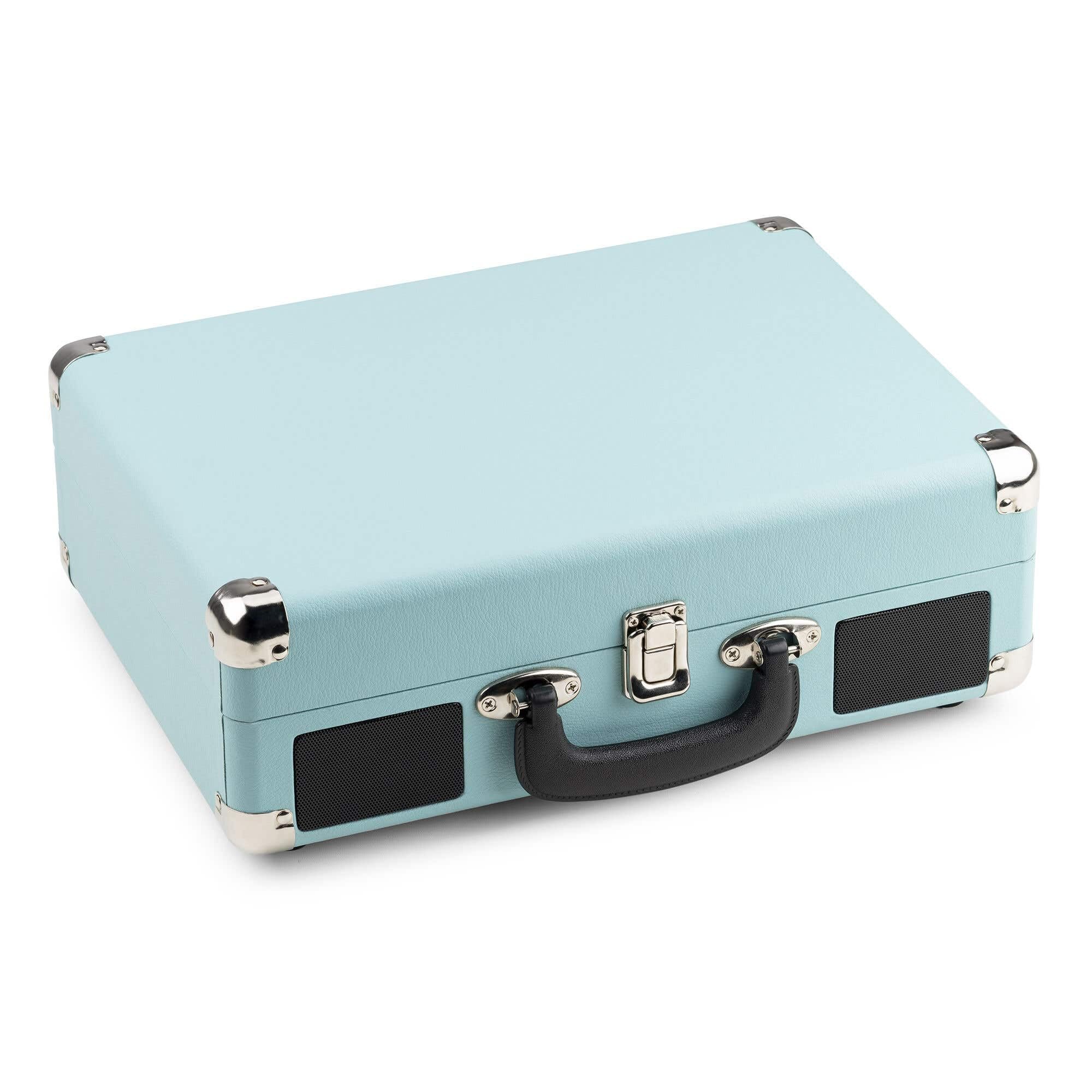 Audizio RP116B Tocadiscos con Altavoz, Funciona con Bluetooth 5.0, digitalización con USB, AUX, Parada automática, Tocadiscos de Vinilo de 3 velocidades y transmisión por Correa de 33/45/78 - Azul