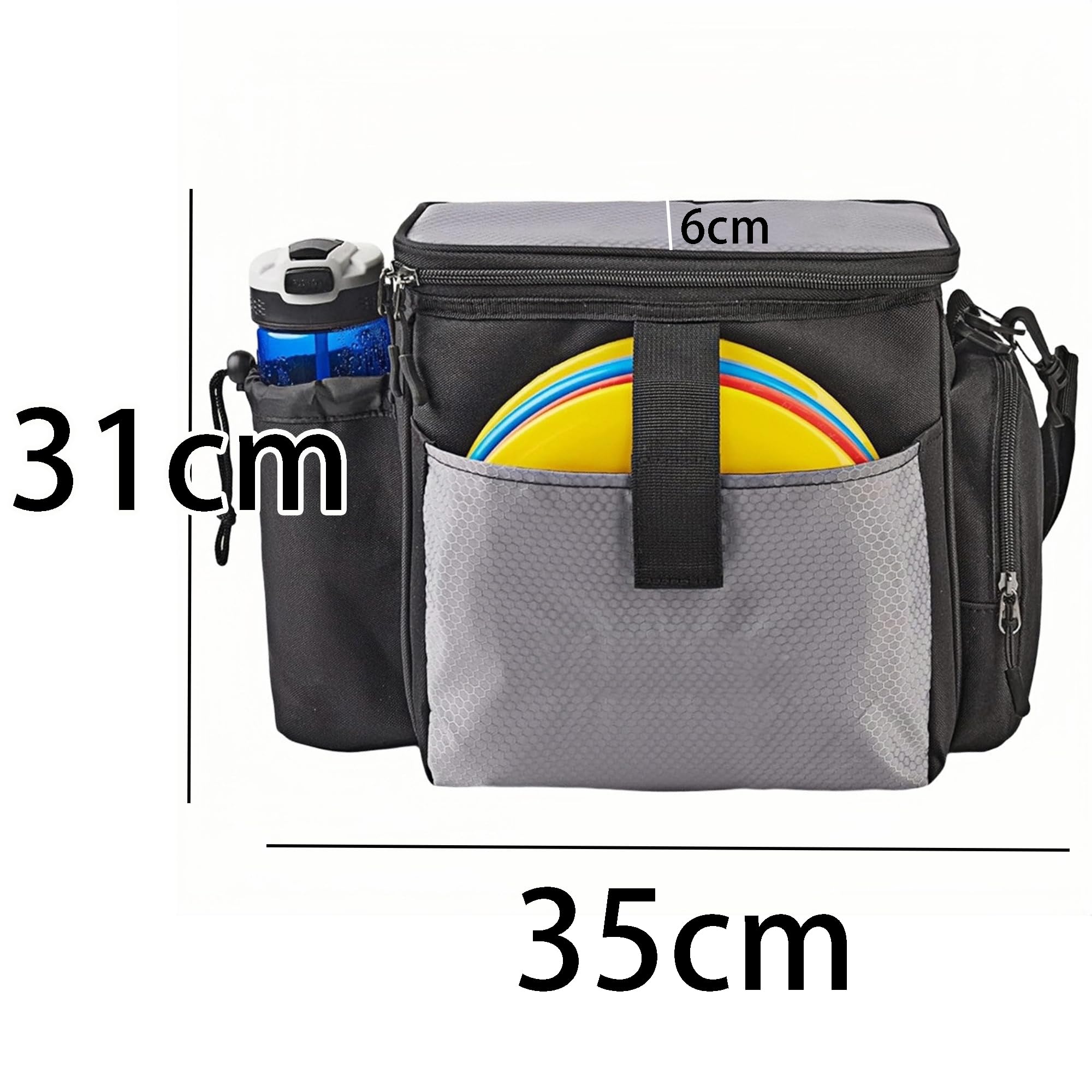 Disc Golf Bag, Disc -Golf -Tasche, Discgolf-Startertasche, Aufbewahrung für 10 Discs, Easy to Carry and Lightweight, Mehreren Aufbewahrungstaschen, Golf Bag