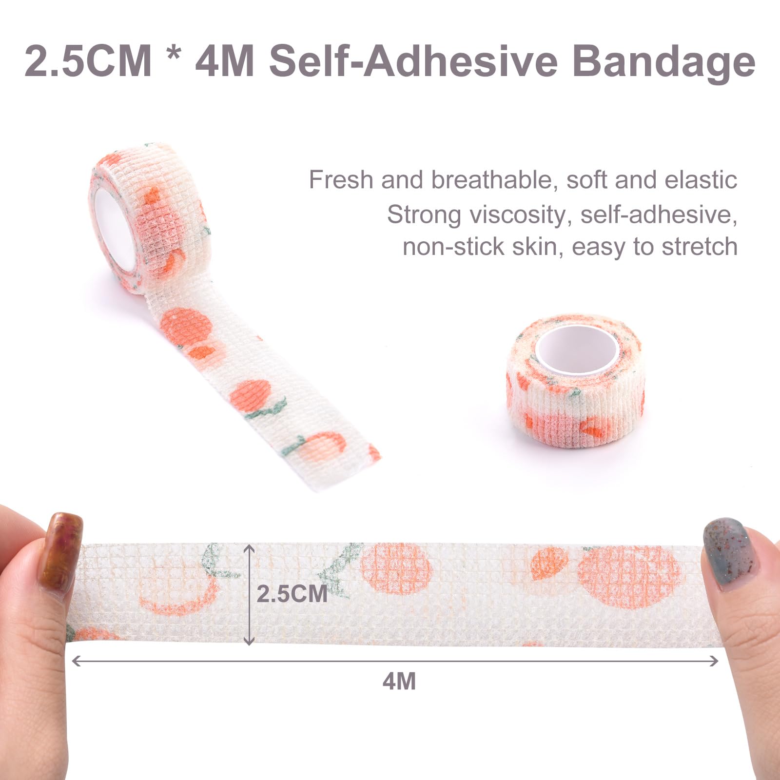 6 Rolls Self Adhesive Bandage Wrap Cute Elastic Cohesive Bandage — Amazon image 3