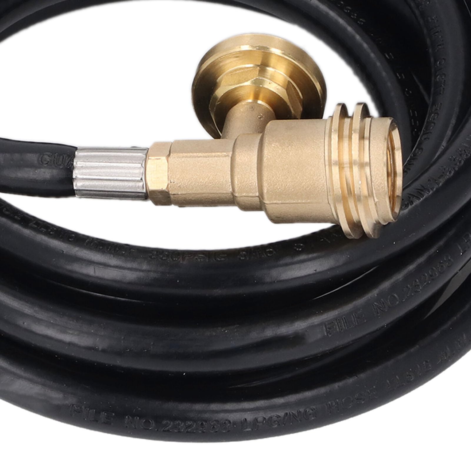 Manguera de extensión de Gas de 12 pies con manómetro y Detector de Fugas Compatible con Conexiones QCC 1 Tipo 1 Hembra y Pol Macho para Parrilla y Calentador de Barbacoa