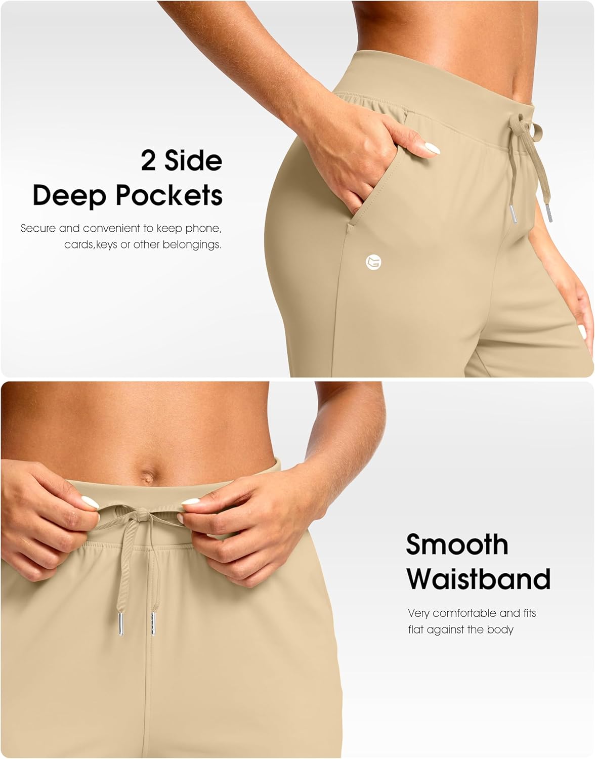 G Gradual Petite Pants for Women 24"/26" Ankle Pants 2 Pockets Stretchy 7/8 Sweatpants for Golf Travel Athletic Casual - Image 4