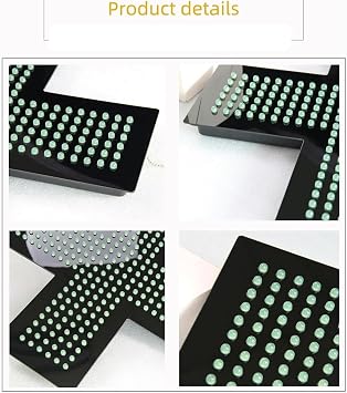 Pharmacy Cross Indoor Sign Lamp, Led Medical Cross Sign, with Pull Seitch, 3 Working Modes, Size: 480 * 480 * 25mm, for Pharmacies