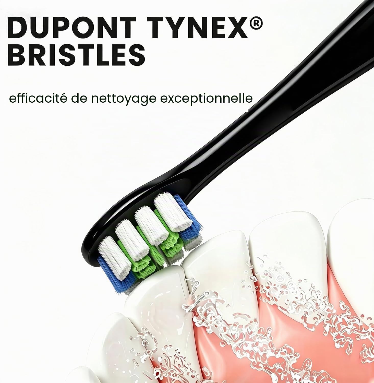Standard Clean Têtes de brosse compatibles avec la brosse à dents électrique Oclean, lot de 6 têtes de brosse électriques avec soies DuPont - Noir