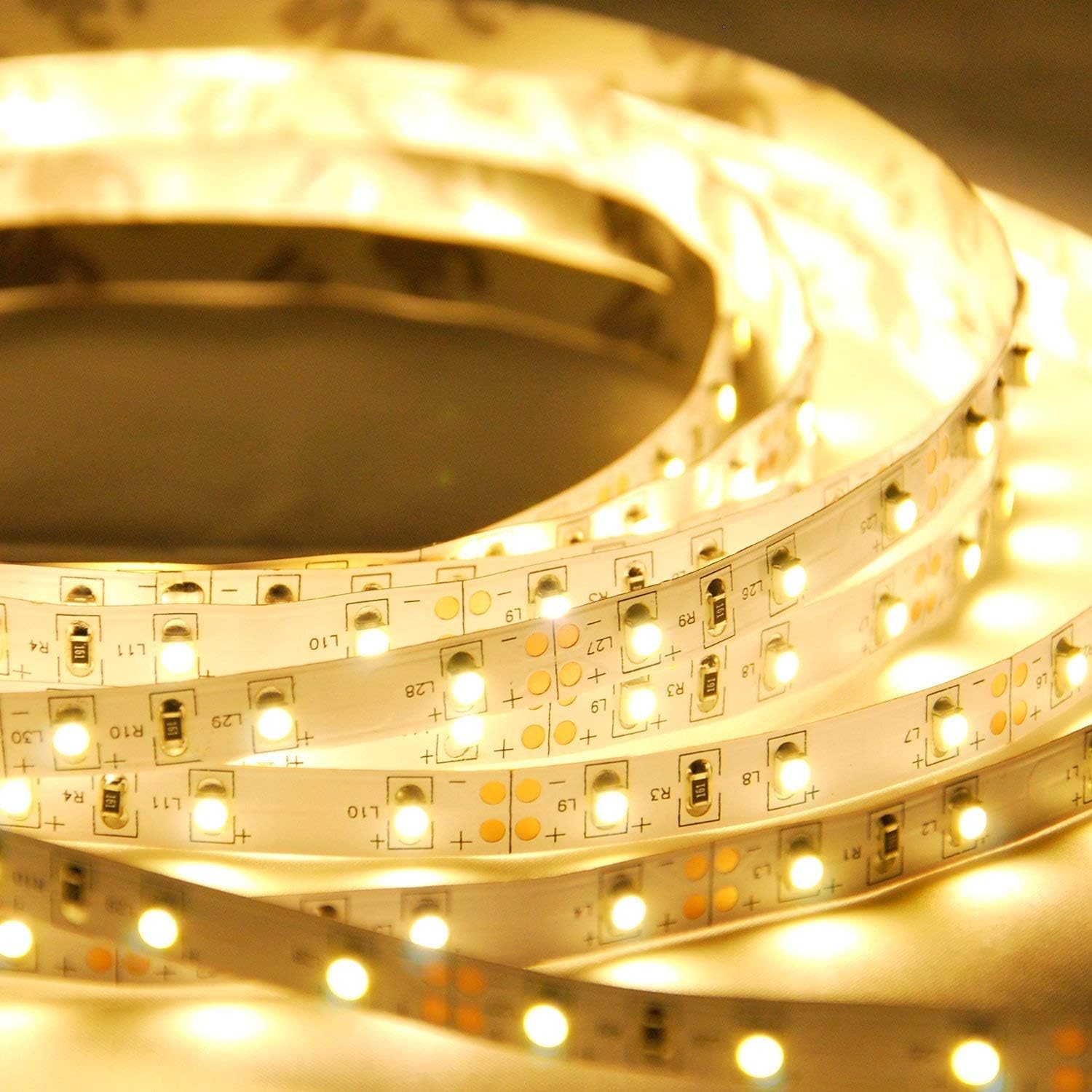 ABI Warm White Flexible LED Light Strip, 600 LEDs, 2835 SMD, 10 Meters / 33 Feet, 3000K, 24V DC