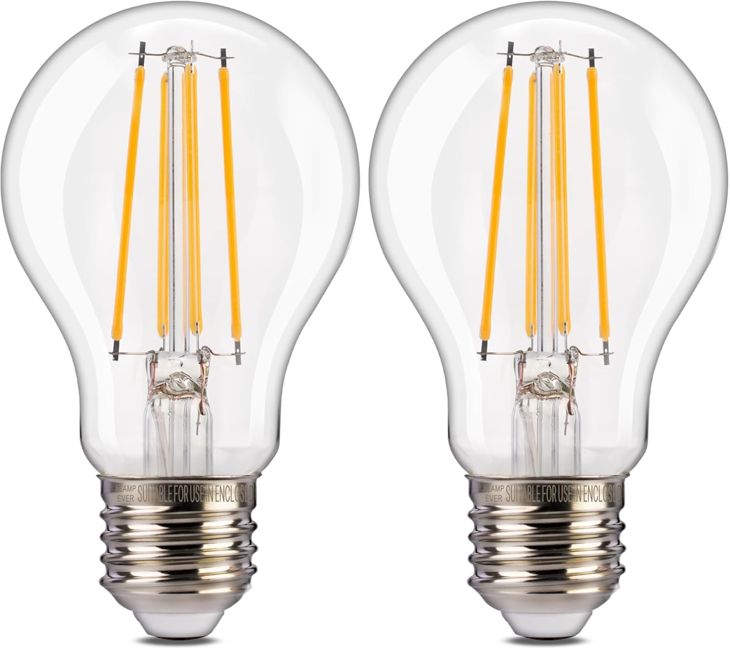 ALAMPEVER 1400LM Dusk to Dawn LED Outdoor Light Bulb, 2-Pack A19 LED Bulb 100W Equivalent, E26 Base, 2700K Soft White, 8W Automatic Light Bulbs for Porch, Patio, Garage, Non-Dimmable