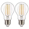 ALAMPEVER 800LM Dusk to Dawn LED Outdoor Light Bulb, 2-Pack A19 LED Bulb 60W Equivalent, E26 Base, 2700K Soft White, 7W Automatic Light Bulbs for Porch, Patio, Garage, Non-Dimmable