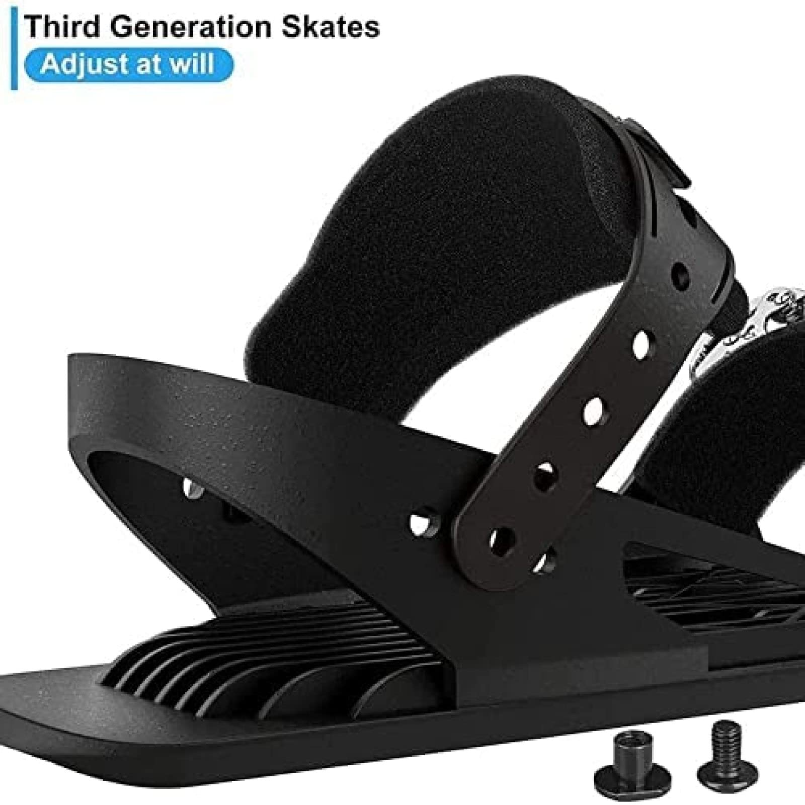 Mini łyżwy narciarskie regulowane - antypoślizgowe narty dla dorosłych na śnieg Skiboard Snowblades - uniwersalne narciarstwo sanki snowboard buty narciarskie, niebieskie, dziecięce