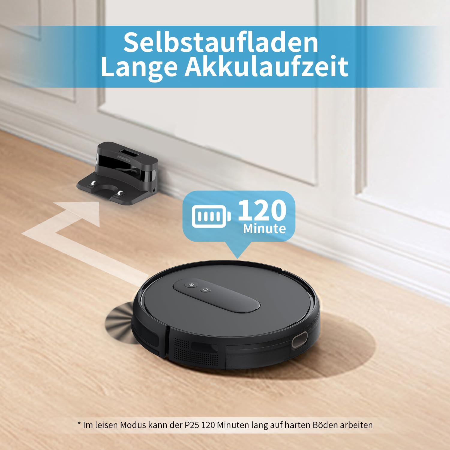 P25 Saugroboter ohne Wischfunktion, Staubsauger Roboter mit 4000 Pa