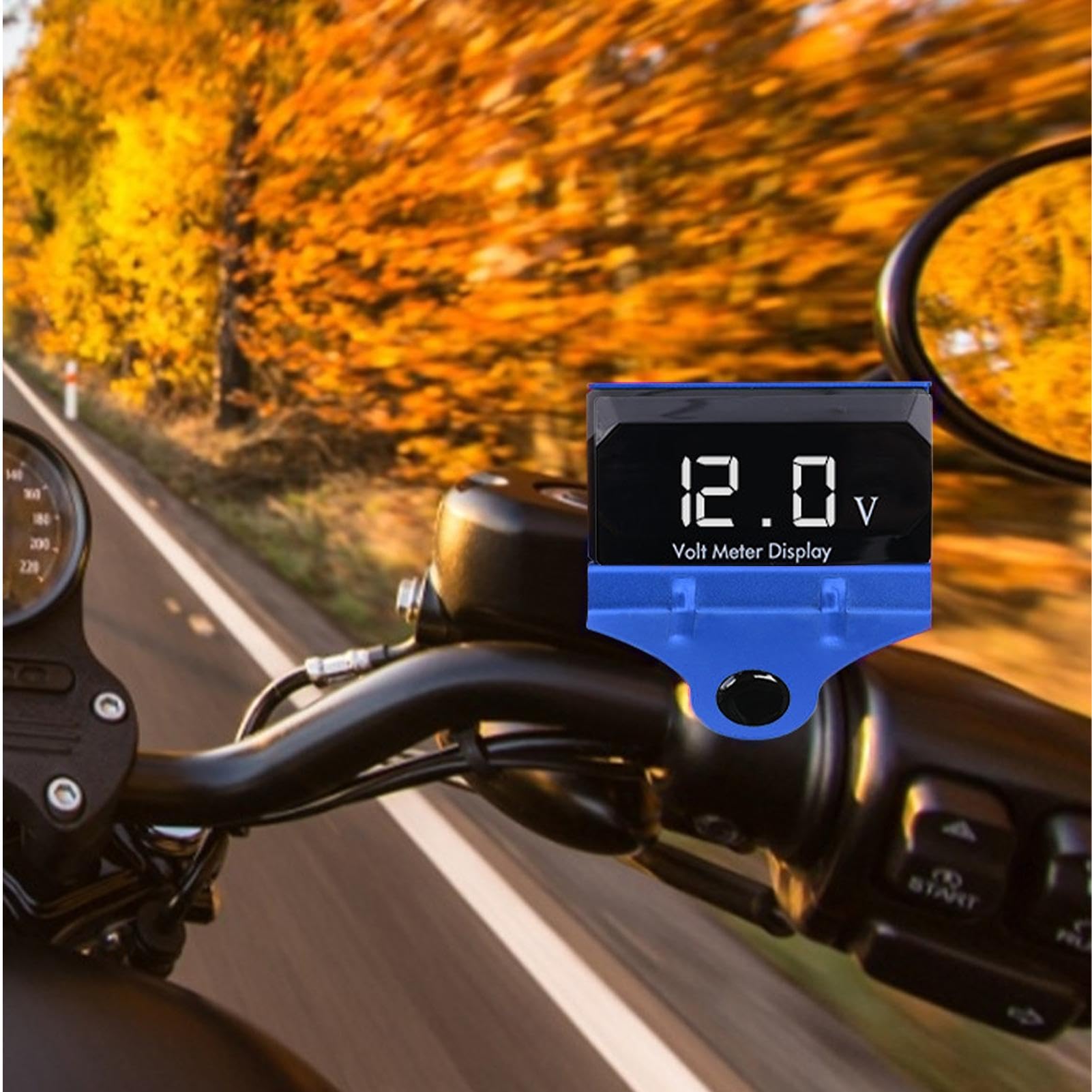 Misuratore di tensione 12V, voltmetro con display digitale, Contatore 12V con display a LED per moto, Multiuso Misuratore di tensione 12V Indicatore audio per auto, Misuratore di tensione impermeabile