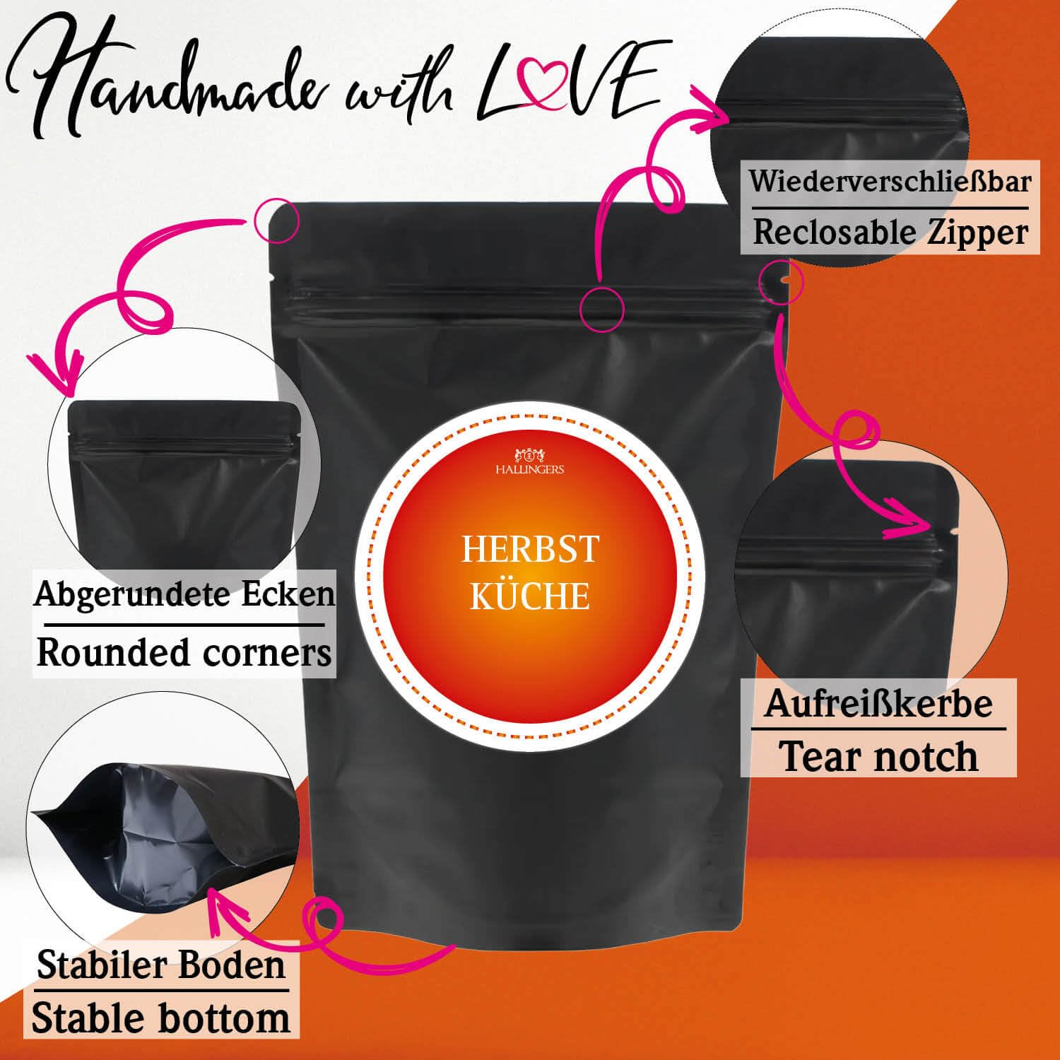 Hallingers Genuss Manufaktur Gewürz Geschenk-Set - Selektion unserer Besteller als Probierset in edlen Aromadosen & Tragetasche "Herbstküche", Geschenkidee für Frauen Männer