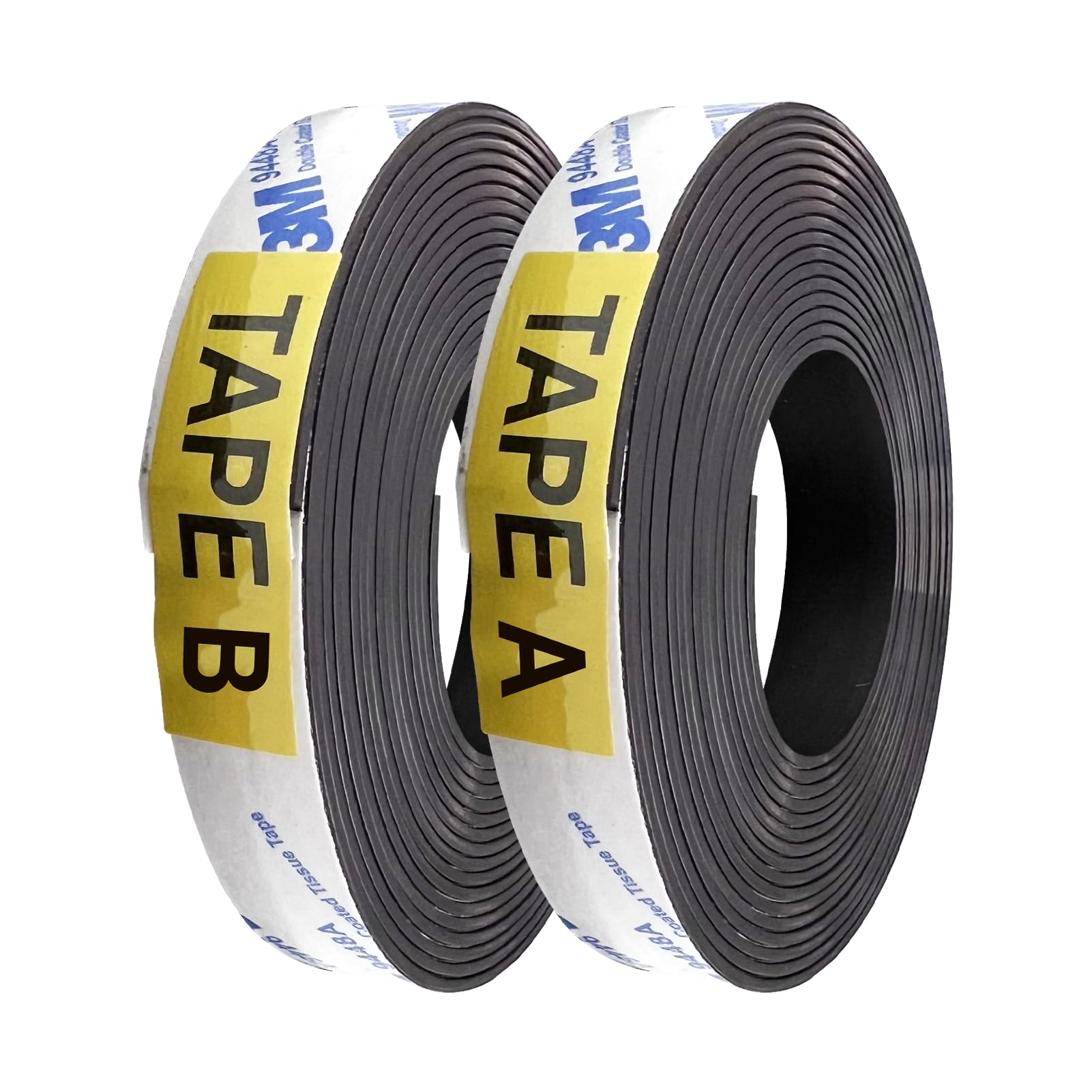 MVISUAL Magnetic Tape A+B, Magnetic Strips with Adhesive Backing for Fly Screen, Inter-Absorbing Magnetic Tape Strip (13 ft + 13 ft)