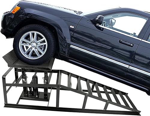 Miniatura 4 de Par de rampas hidráulicas de bajo perfil para automóvil con capacidad 3T, ideales para reparaciones de vehículos y camiones, elevación automática