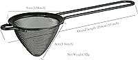 Vista 1 de Colador de cóctel de malla fina, acero inoxidable, mango largo, juego de 2 unidades (negro mate, juego de 2)