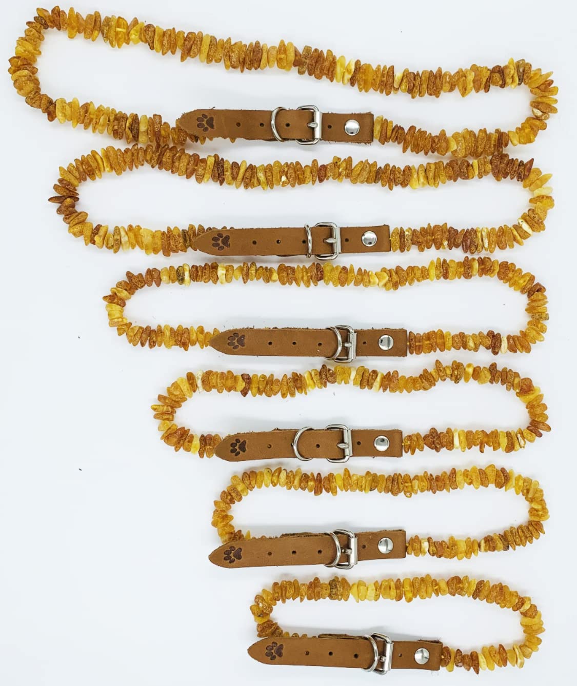 Collari in ambra per cani, perline grezze in ambra baltica naturale (40-45 cm)