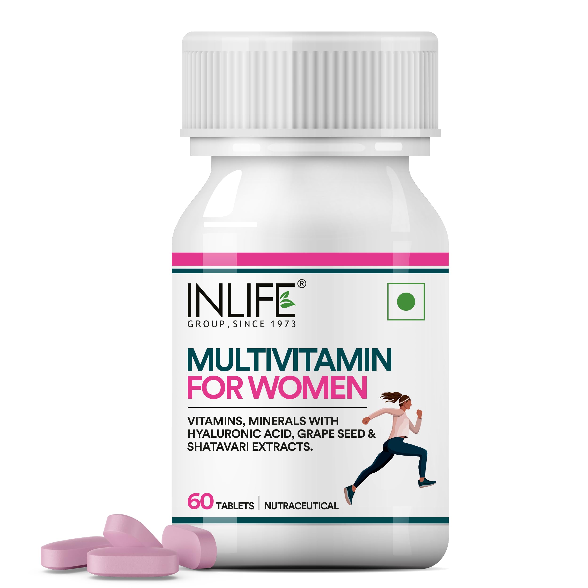 INLIFE Womens Multivitamin Tablets | 60 Tablets | Enriched with Zinc, Vitamin C, Vitamin D, and Essential Multiminerals | Supports Immunity and Energy Levels (Pack of 1) (B0D8H9CQRN) Amazon Price History, Amazon Price Tracker