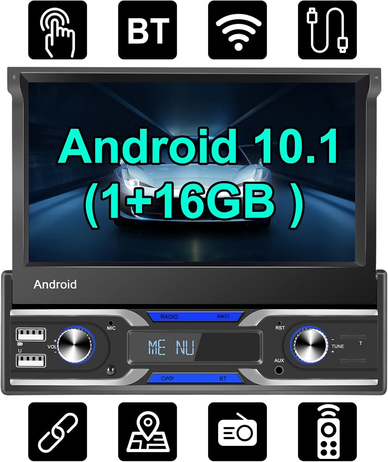 NHOPEEW 1 Din DAB Radio Mit Wireless Carplay - 6,86 Zoll Touchscreen