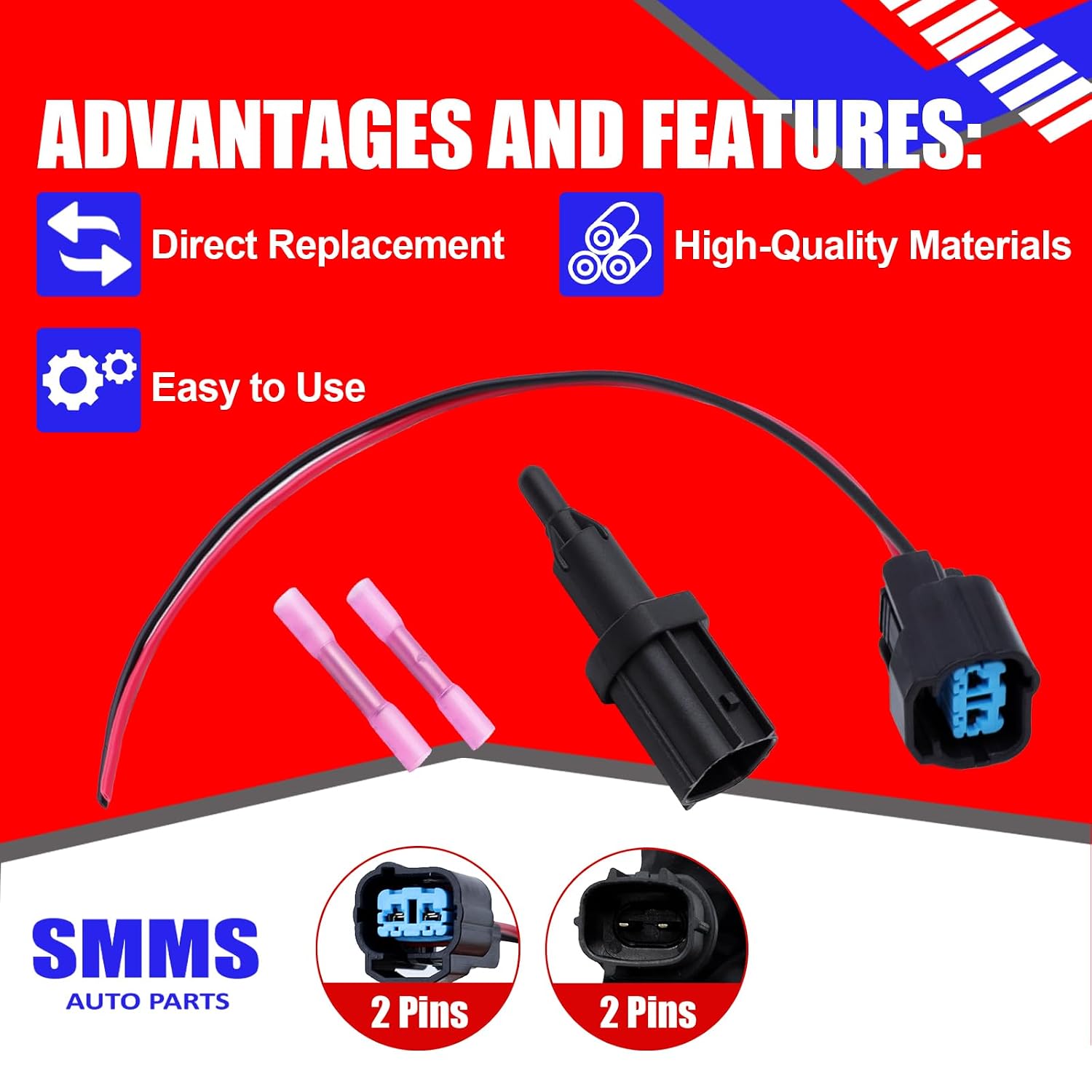 SMMS 37880P2A004 Intake Air Temperature Sensor Fits for Honda Civic 1996-2000 for Insight 2000-2006 37880P2RA01 37880PA2004 1580739 AJ0027 AX56