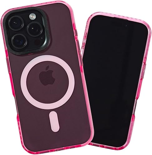 Miniatura 18 de SteepLab Funda de barrera para iPhone 14, protección de 360 grados que absorbe impactos con bisel elevado y colores llamativos (fresa roja