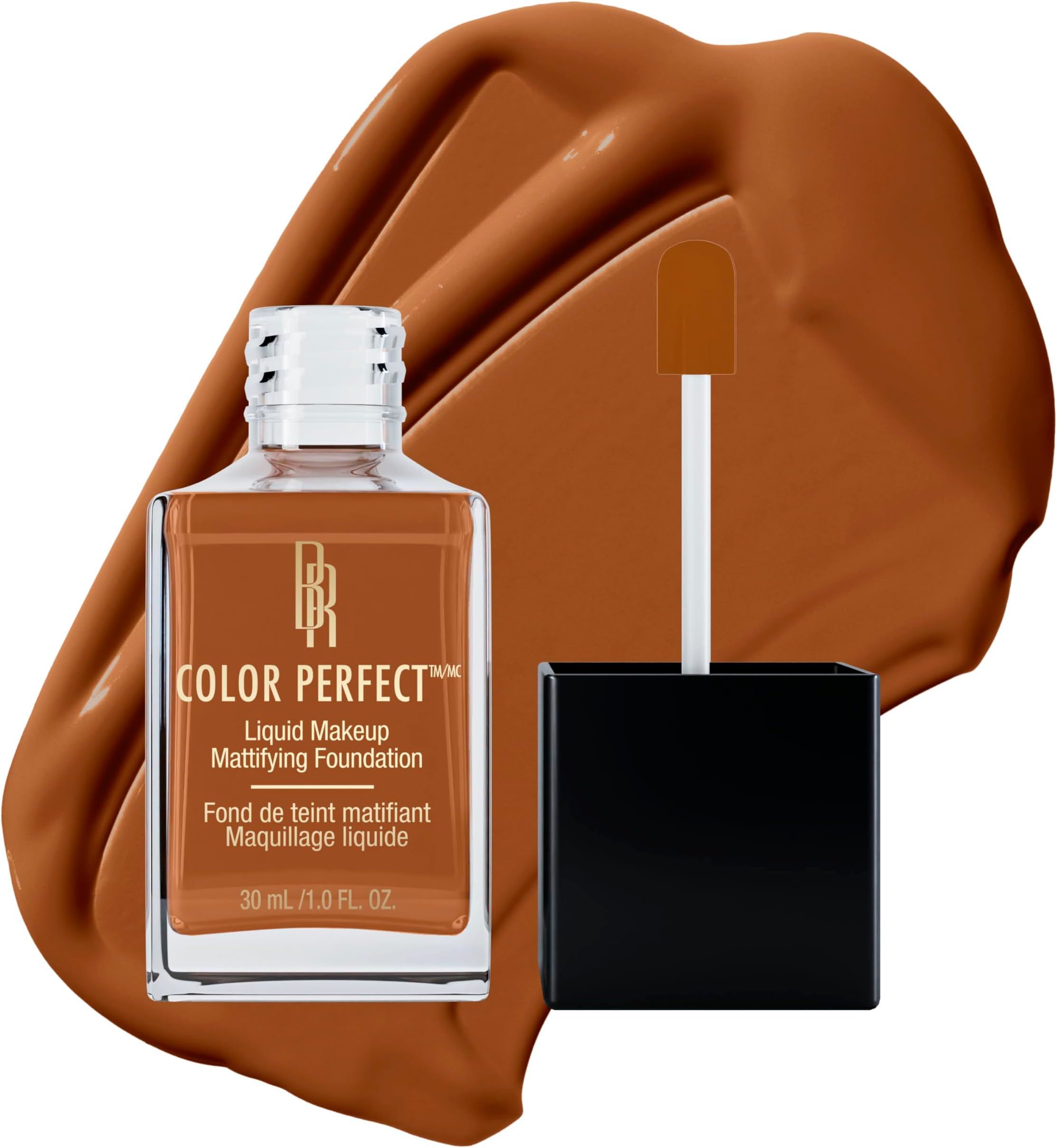 Black Radiance Color Perfect Liquid Full Coverage Foundation Makeup, Deep Amber, 1 Ounce