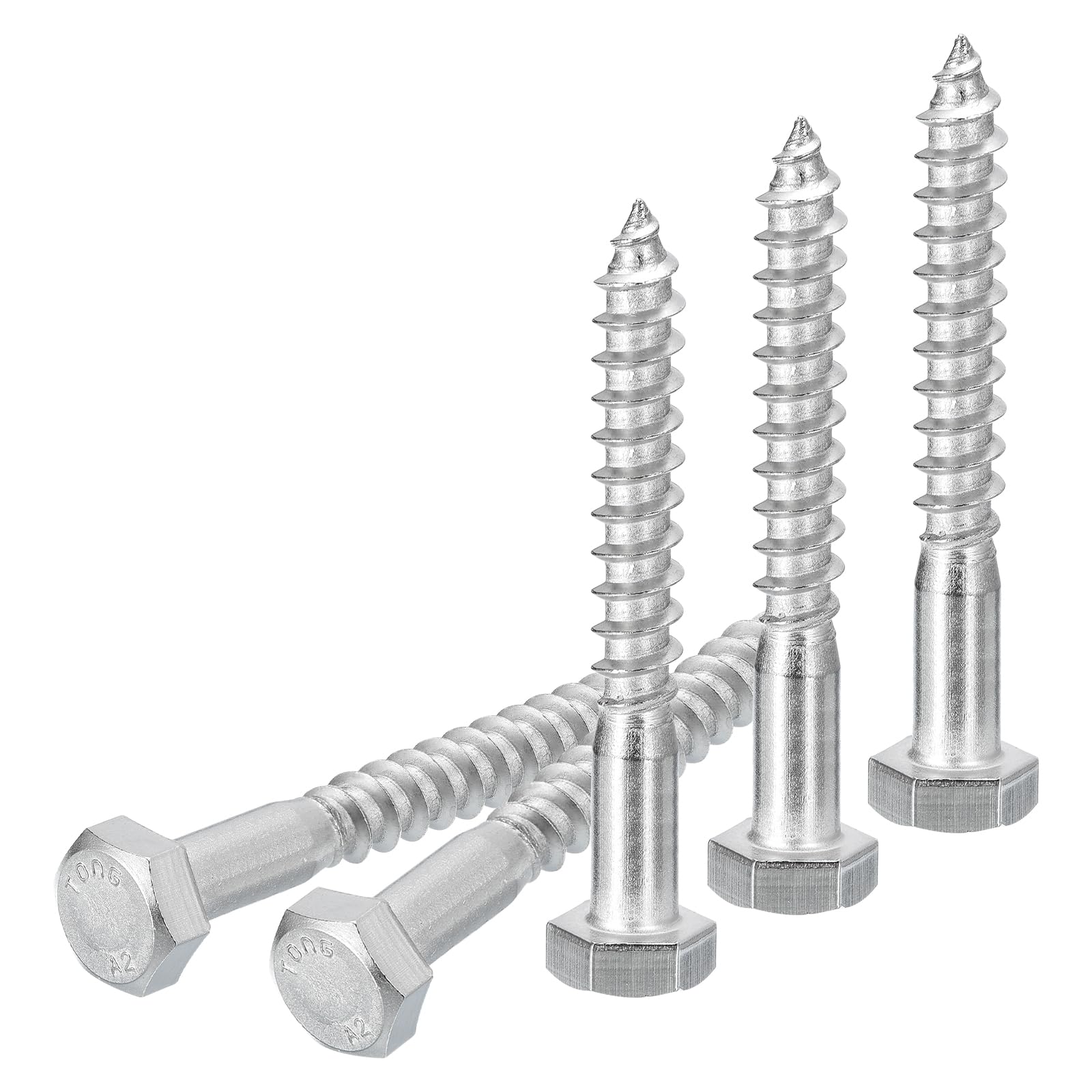 DTGN M8x65mm Hex Lag Bolts -12 Pack, for Woodworking Furniture